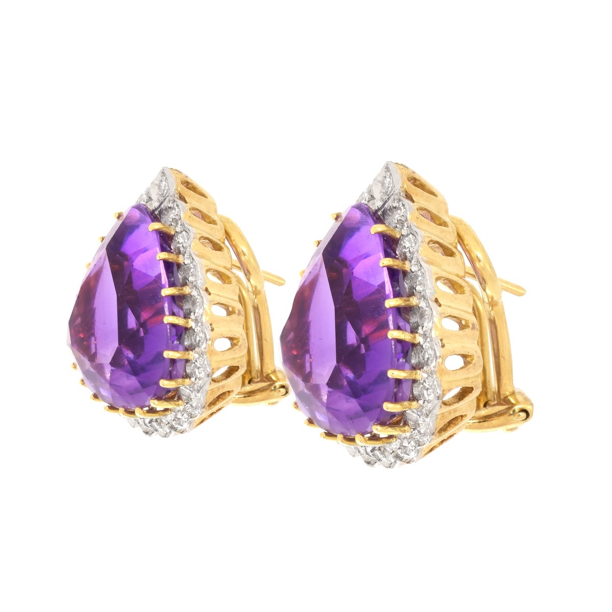 H Stern Amethyst, Diamond and 18K Earrings