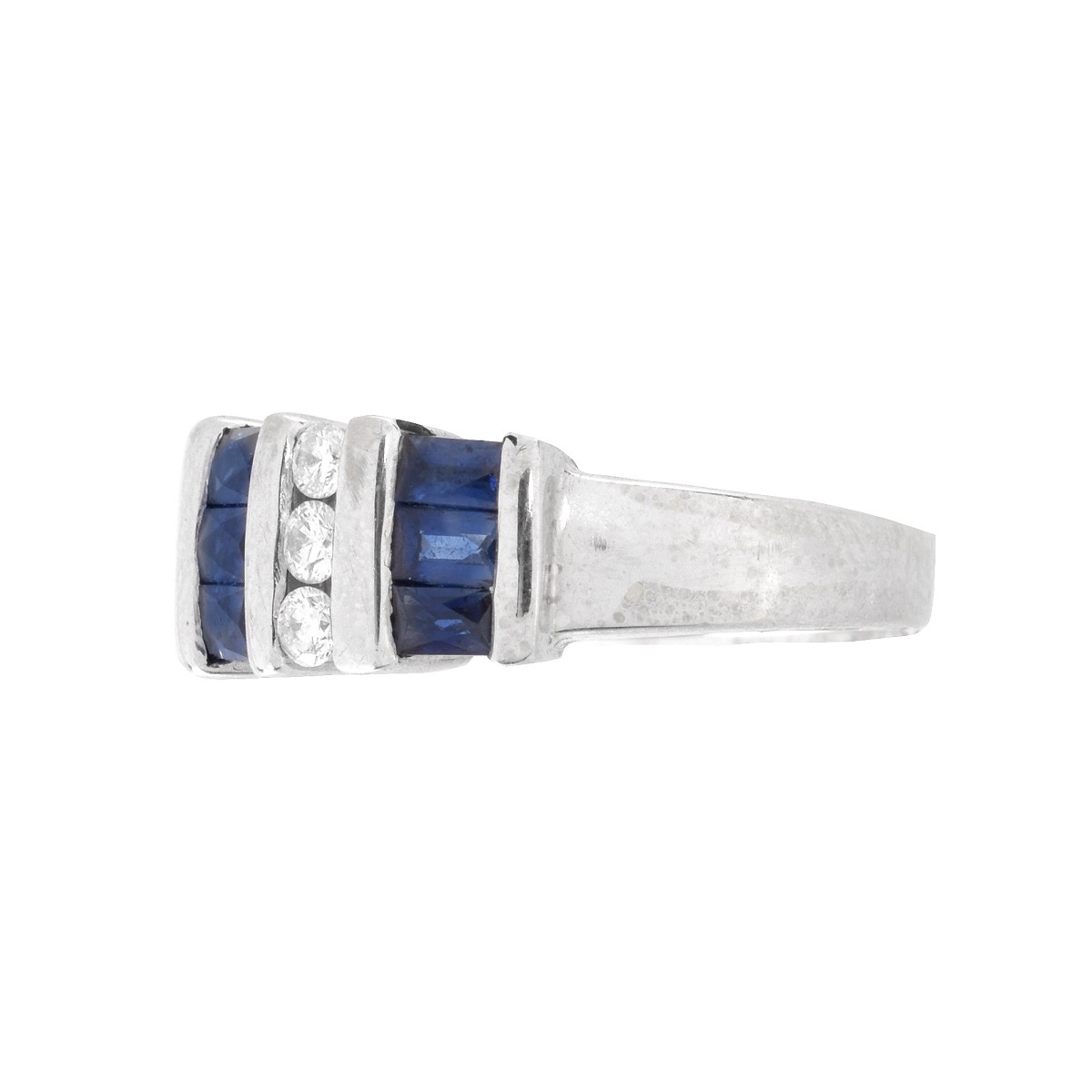 Sapphire, Diamond and 14K Ring