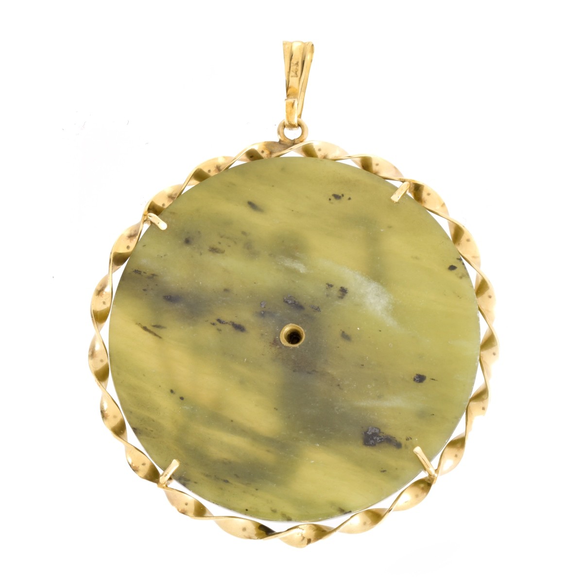 Jade and 14K Sagittarius Pendant