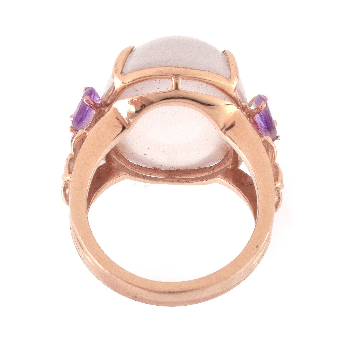 Pink Quartz and 14K Ring