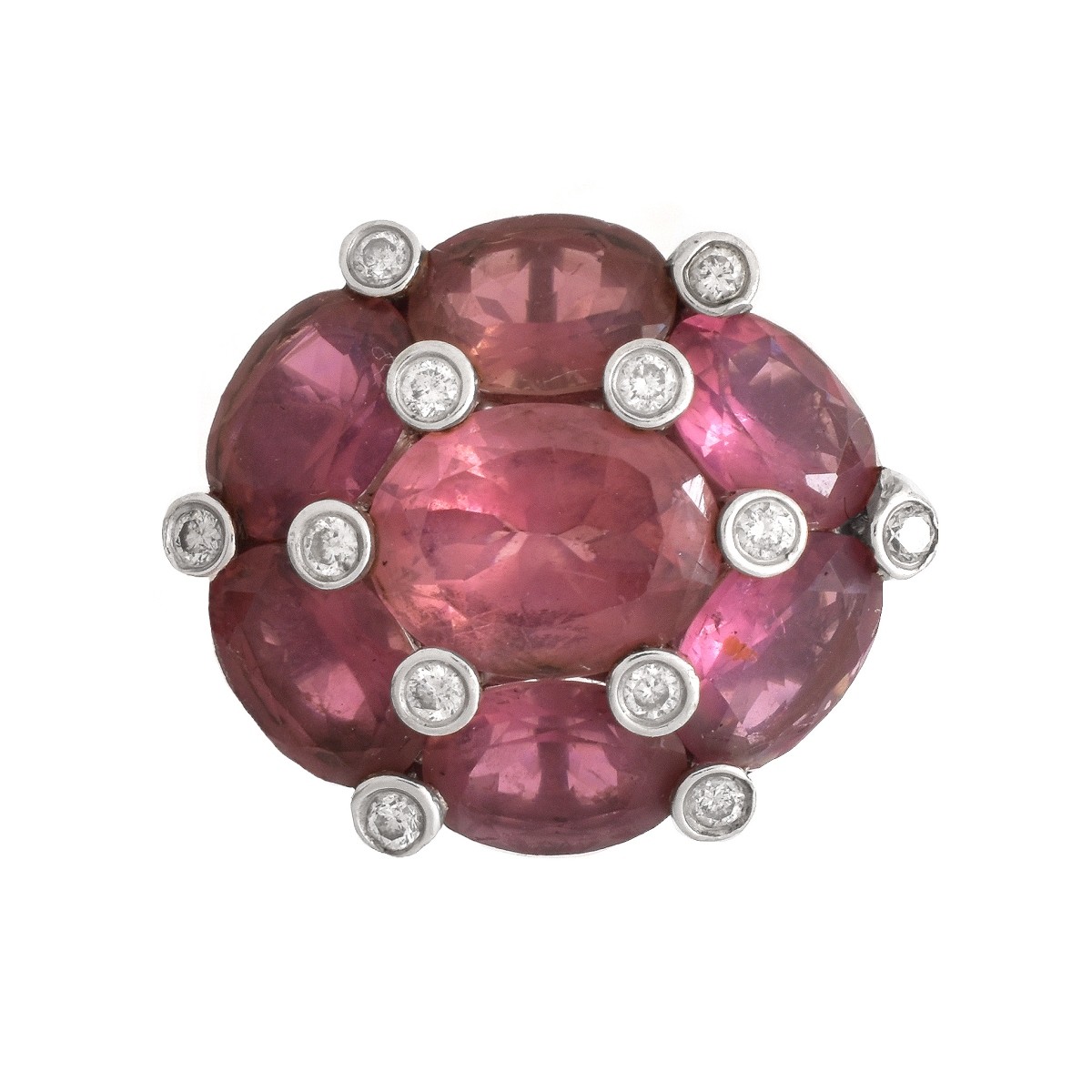 Vintage Tourmaline, Diamond and 18K Ring