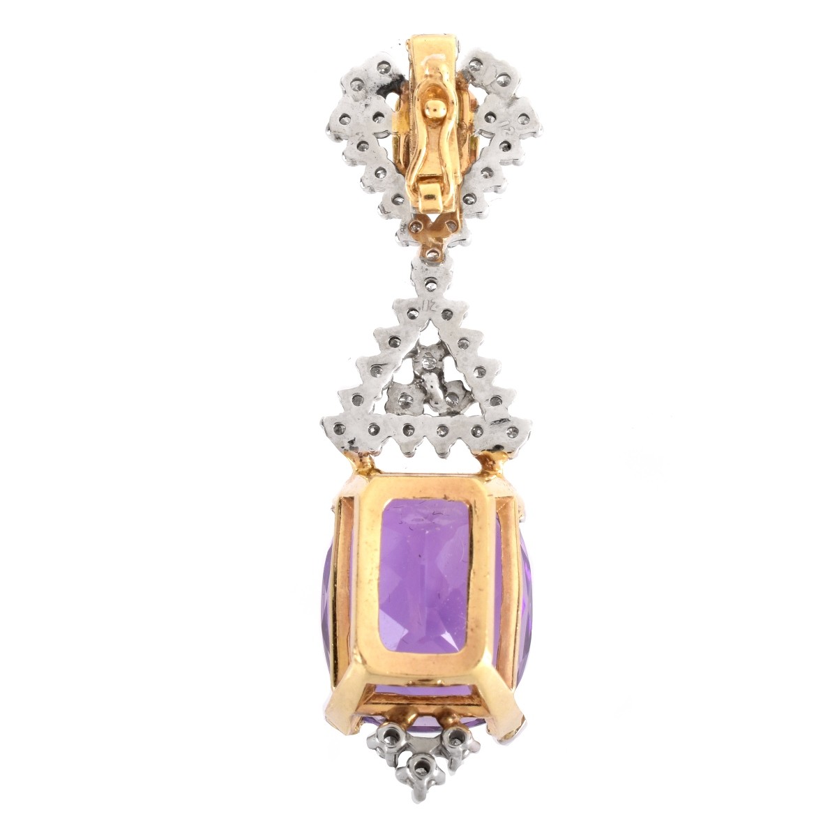 Vintage Diamond, Amethyst and Tourmaline Pendant