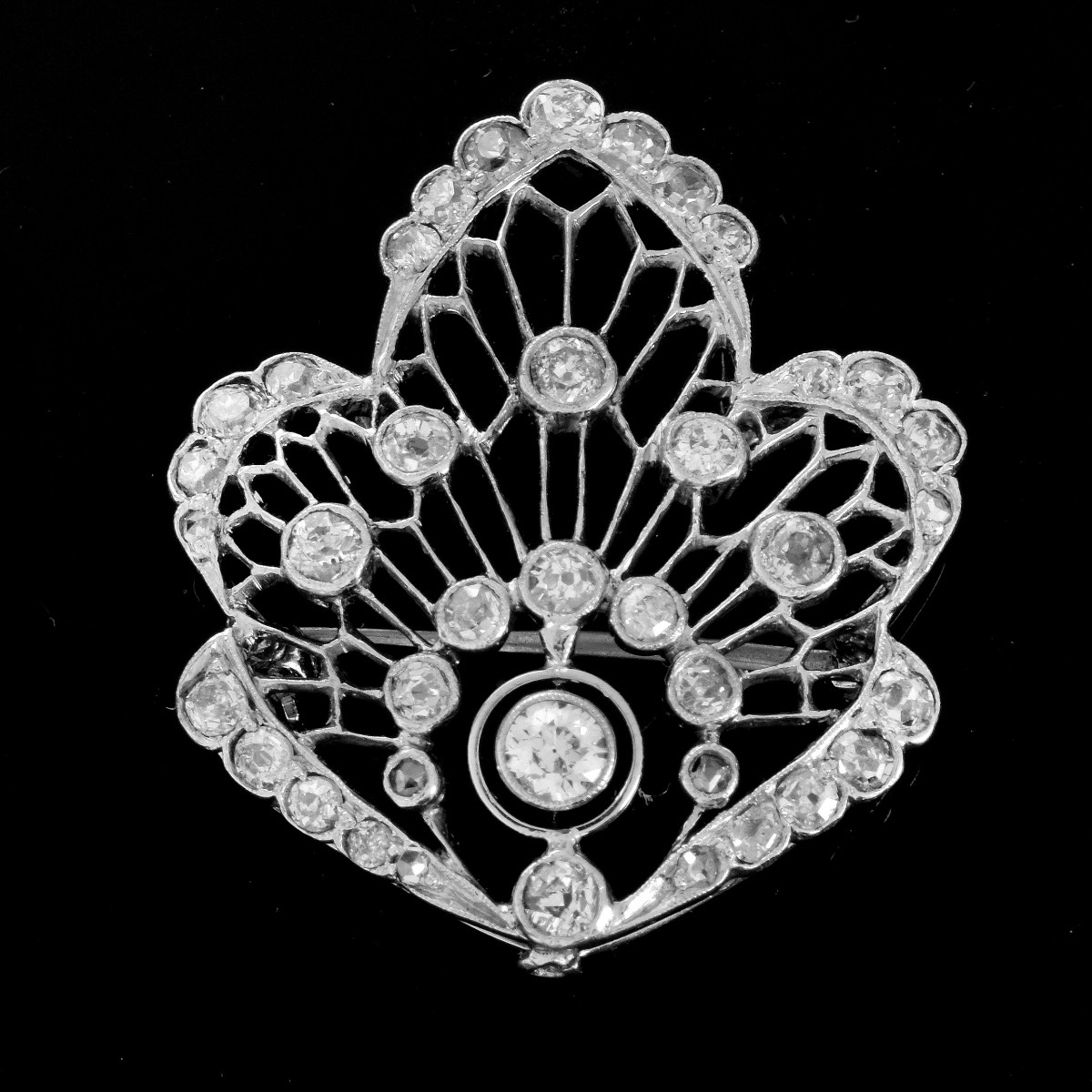 Antique Diamond and Platinum Brooch