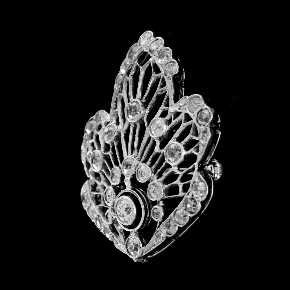 Antique Diamond and Platinum Brooch