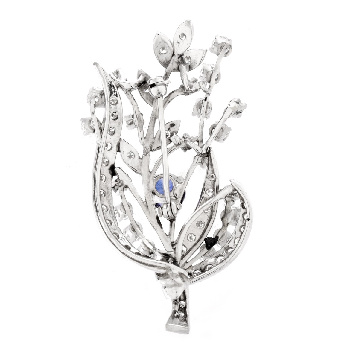 Vintage Diamond, Sapphire and Platinum Brooch