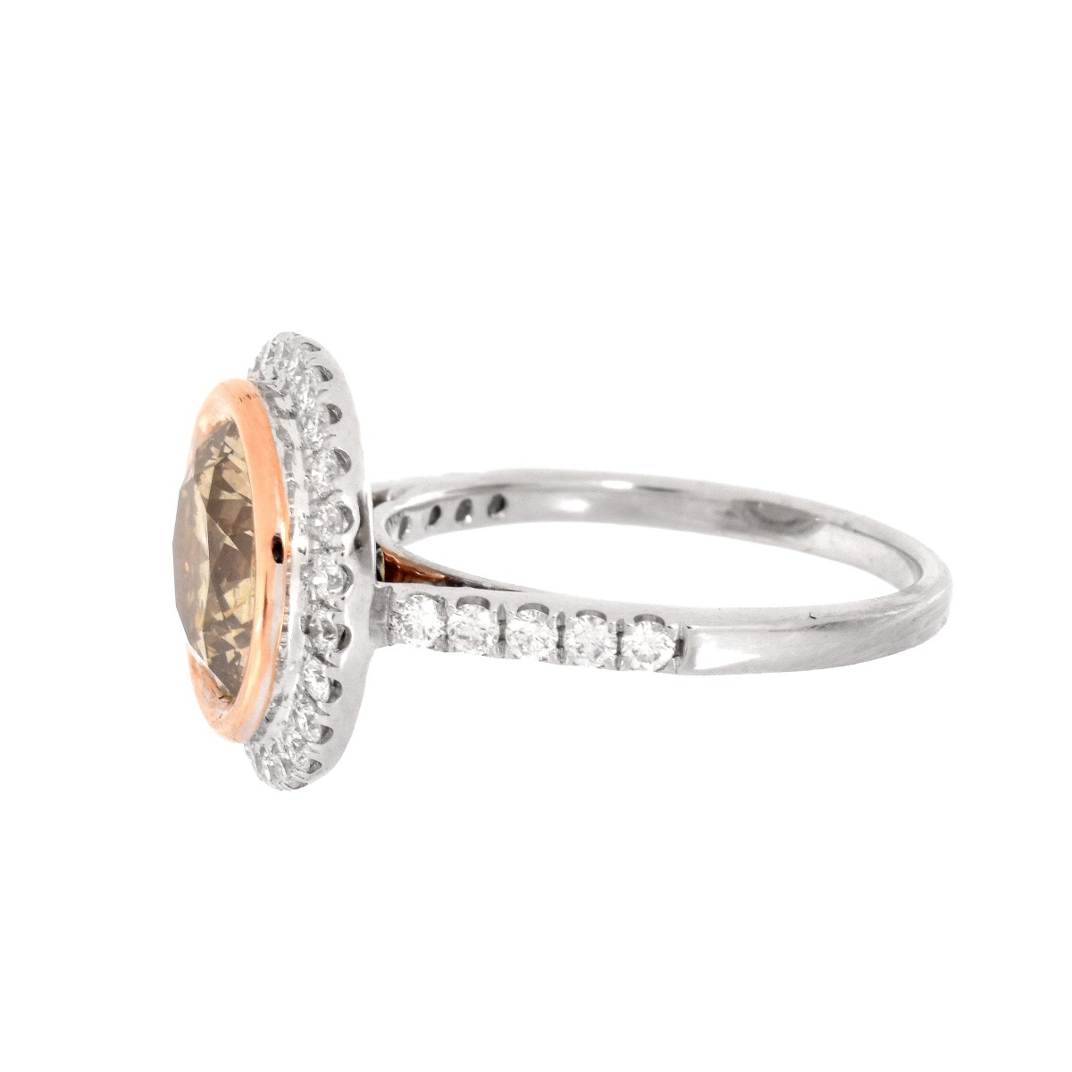 3.02ct Fancy Pinkish Brown Diamond Ring