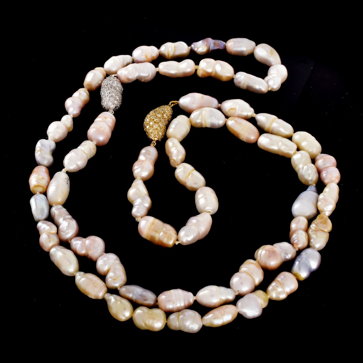 Baroque Pearl and Diamond Necklace