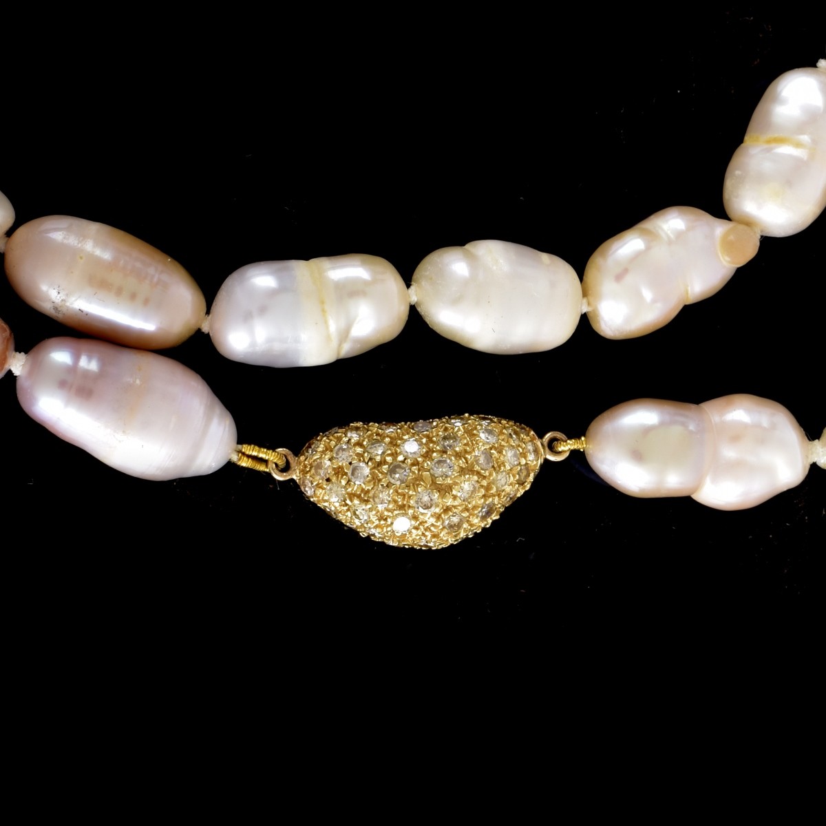 Baroque Pearl and Diamond Necklace