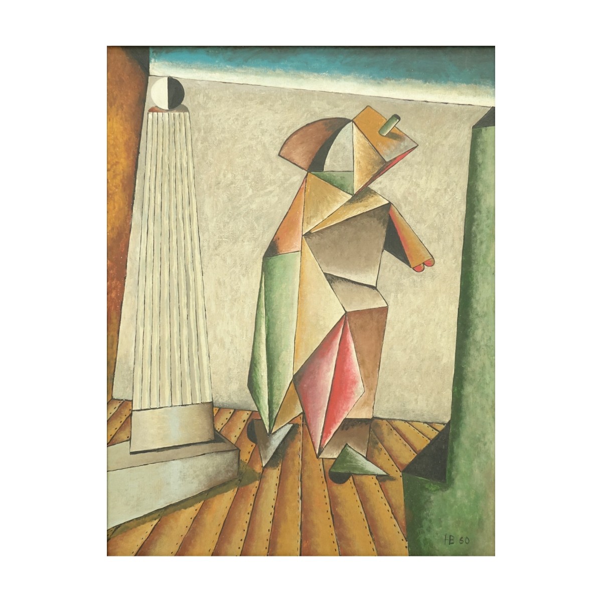 Mid-Century Cubist Oil/Board