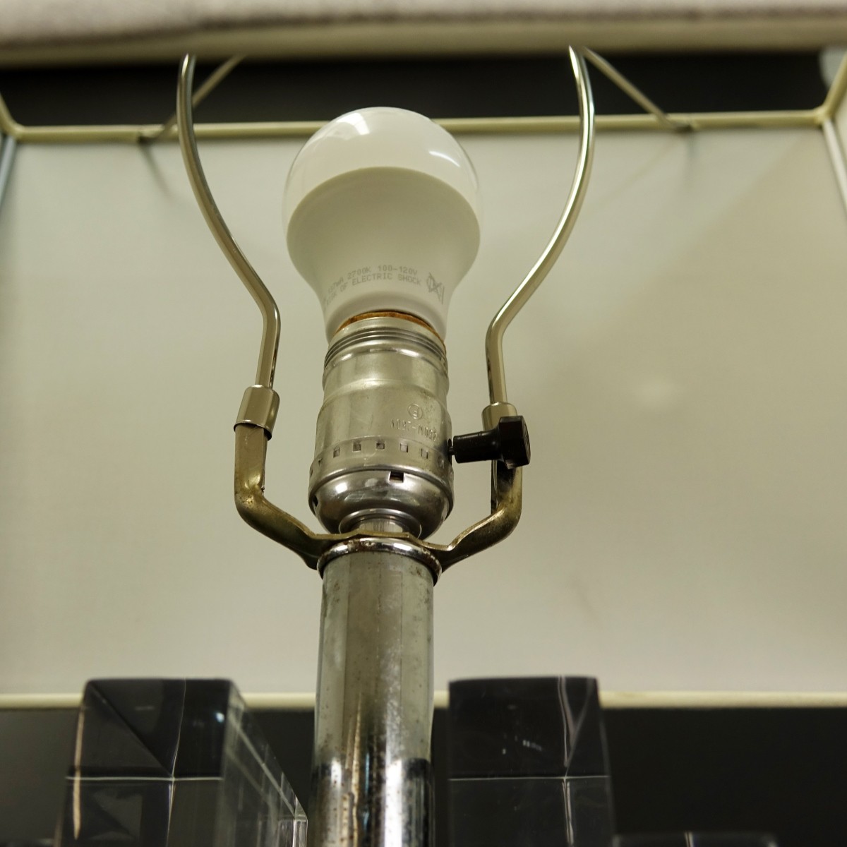 Karl Springer Style Vertical Stacked Lucite Lamp