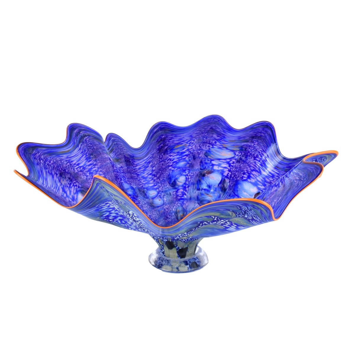 In the Manner of Dale Chihuly Large Art Glass Bowl