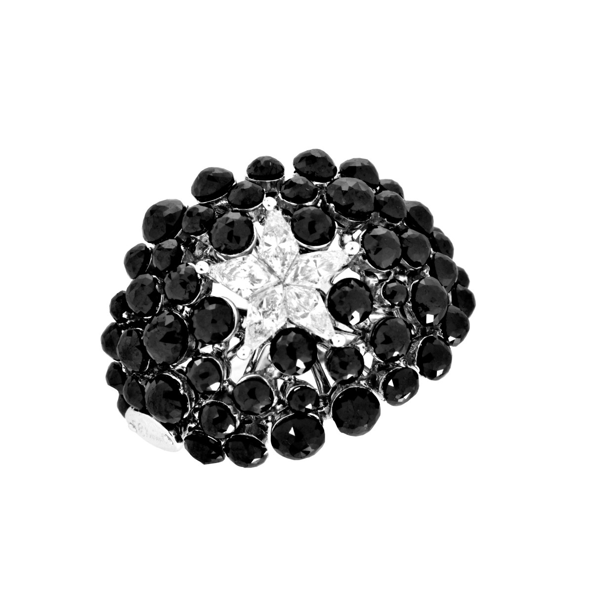 Charade Black and White Diamond Ring