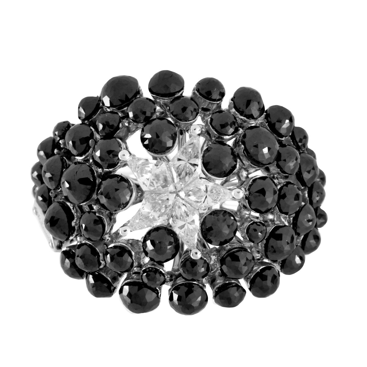 Charade Black and White Diamond Ring