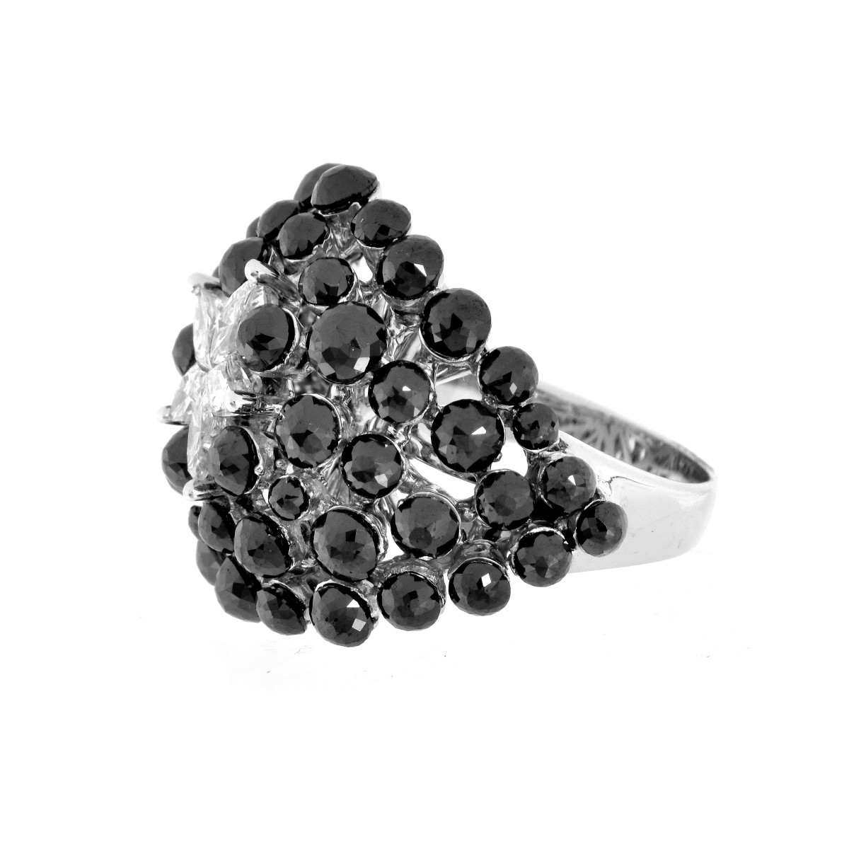 Charade Black and White Diamond Ring