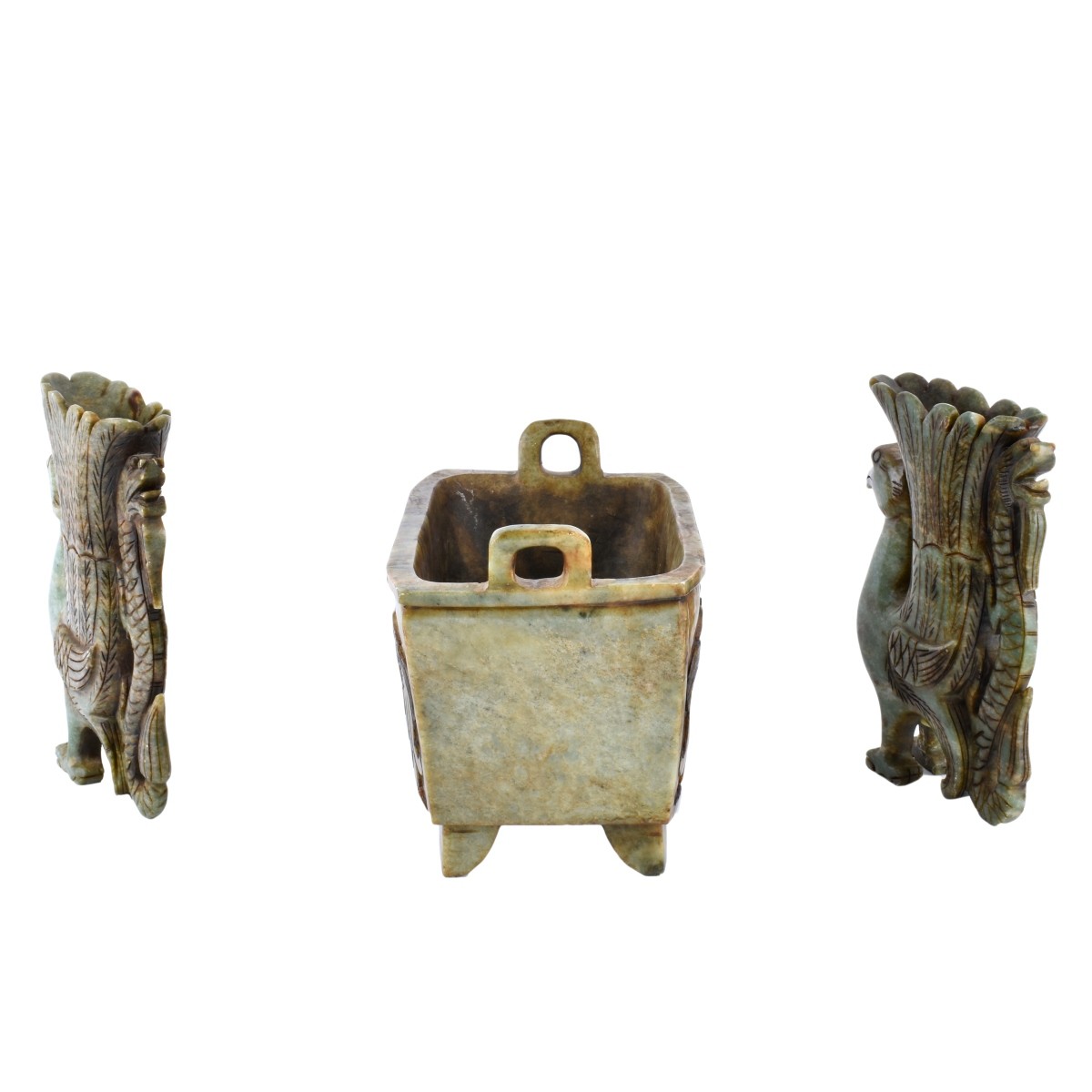 Chinese Soapstone 3 Pc Set