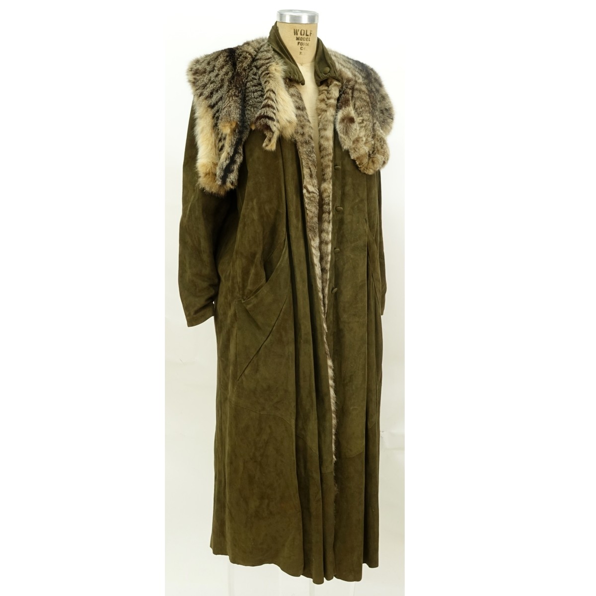 Vintage Wild Cat & Suede Fur Coat
