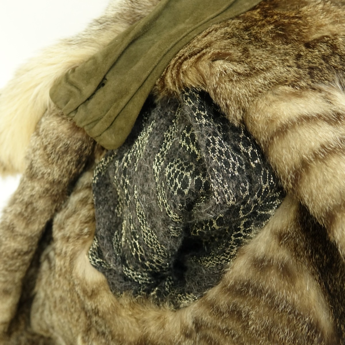 Vintage Wild Cat & Suede Fur Coat