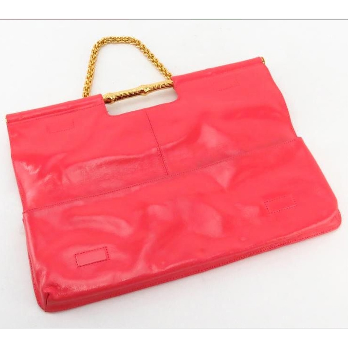 Trina Turk Salmon Pink Patent Leather Clutch