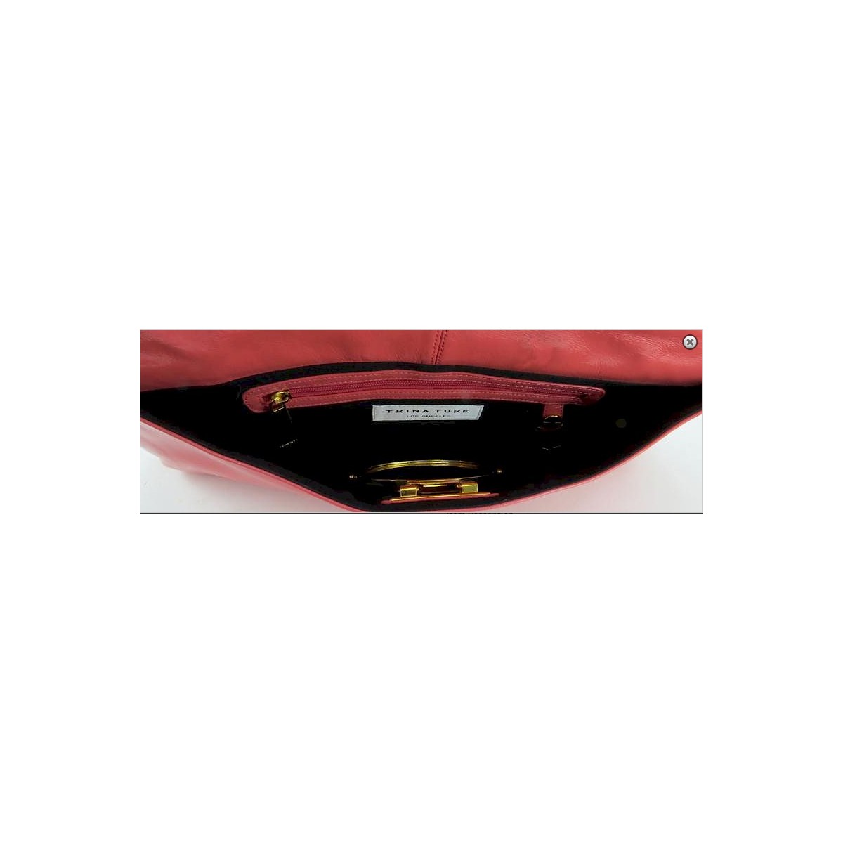 Trina Turk Salmon Pink Patent Leather Clutch