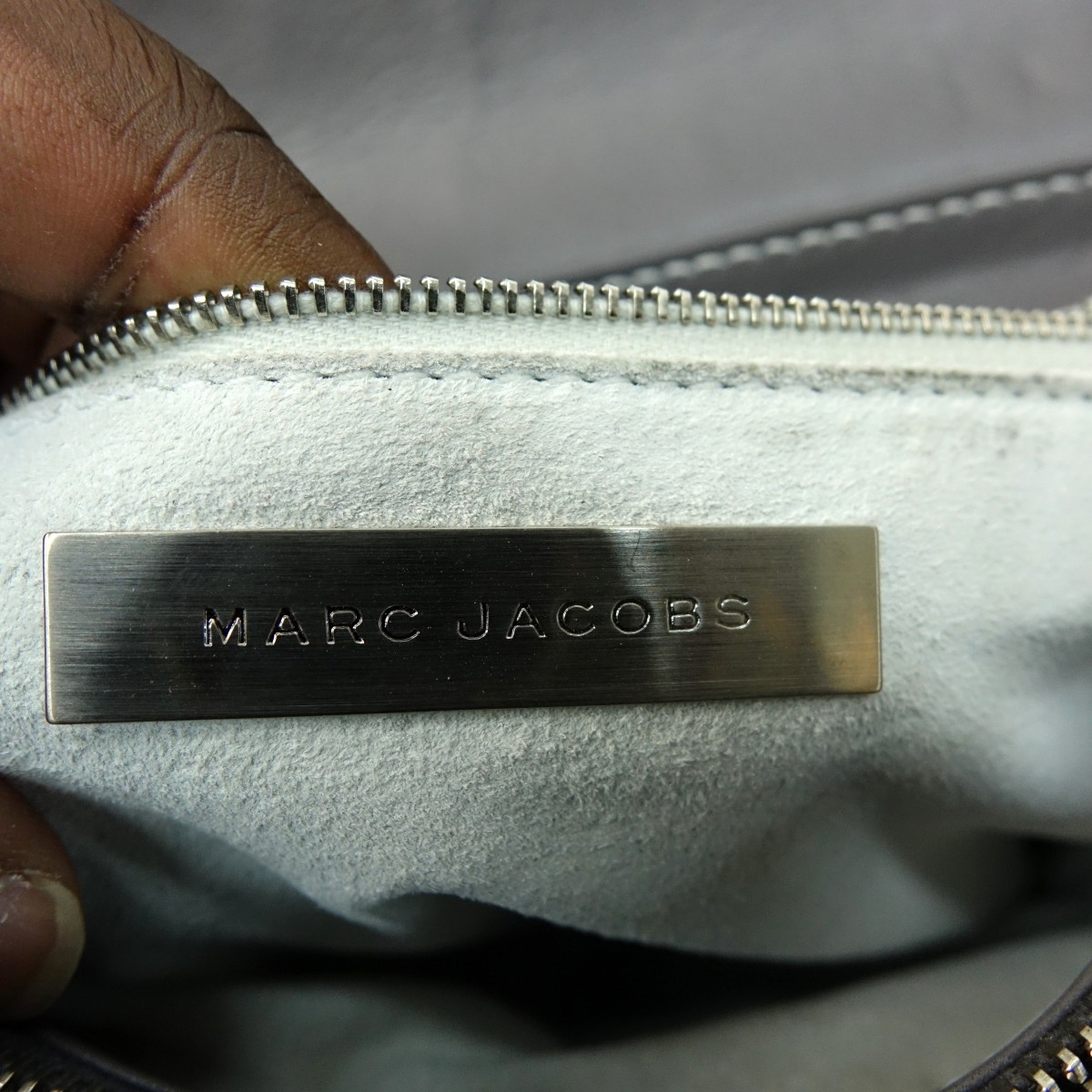 Marc Jacobs Gray Top Stitch Leather Flap Bag