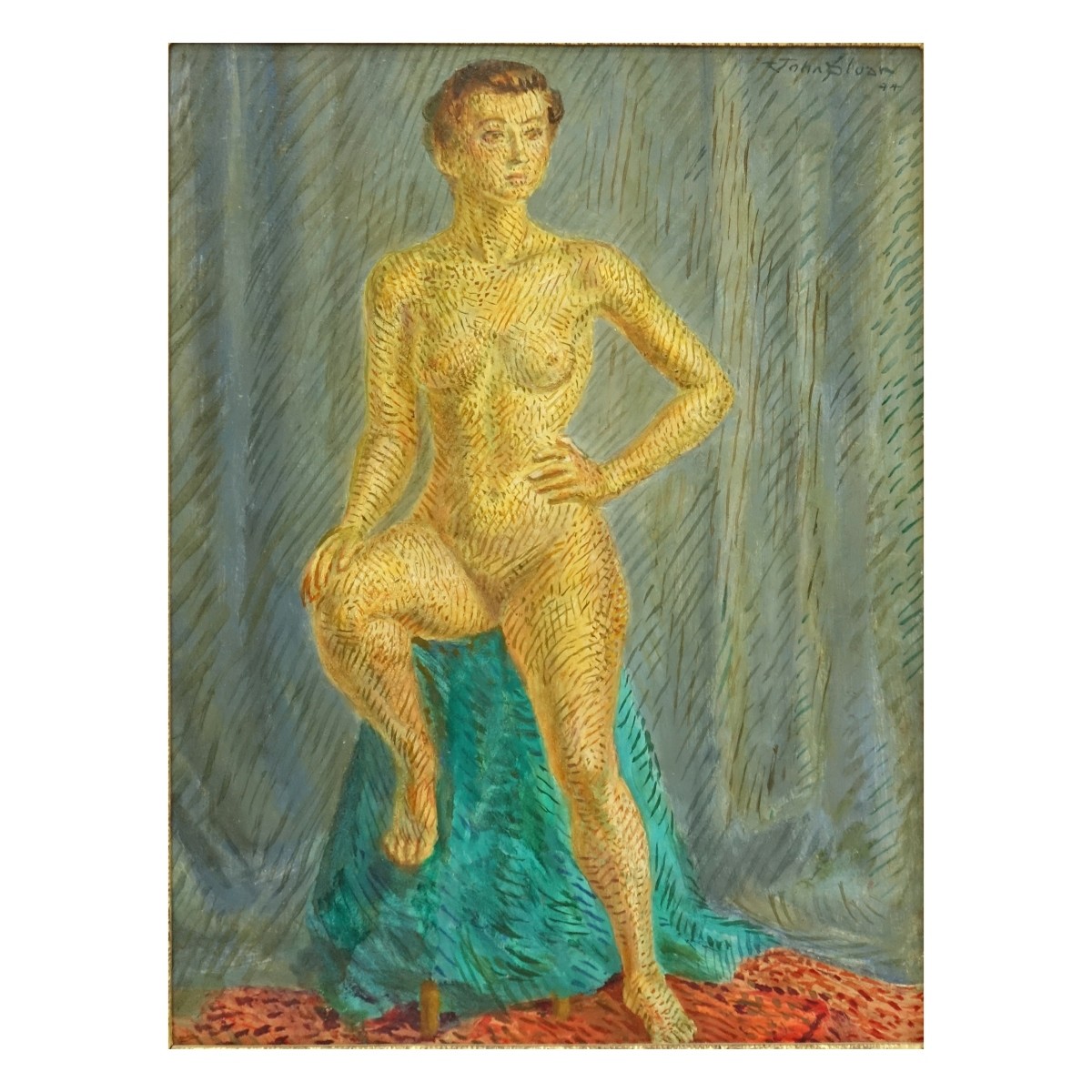 John French Sloan Nude Oil on Masonite