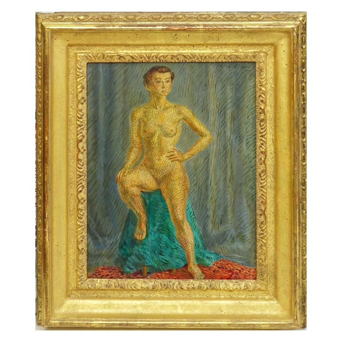 John French Sloan Nude Oil on Masonite