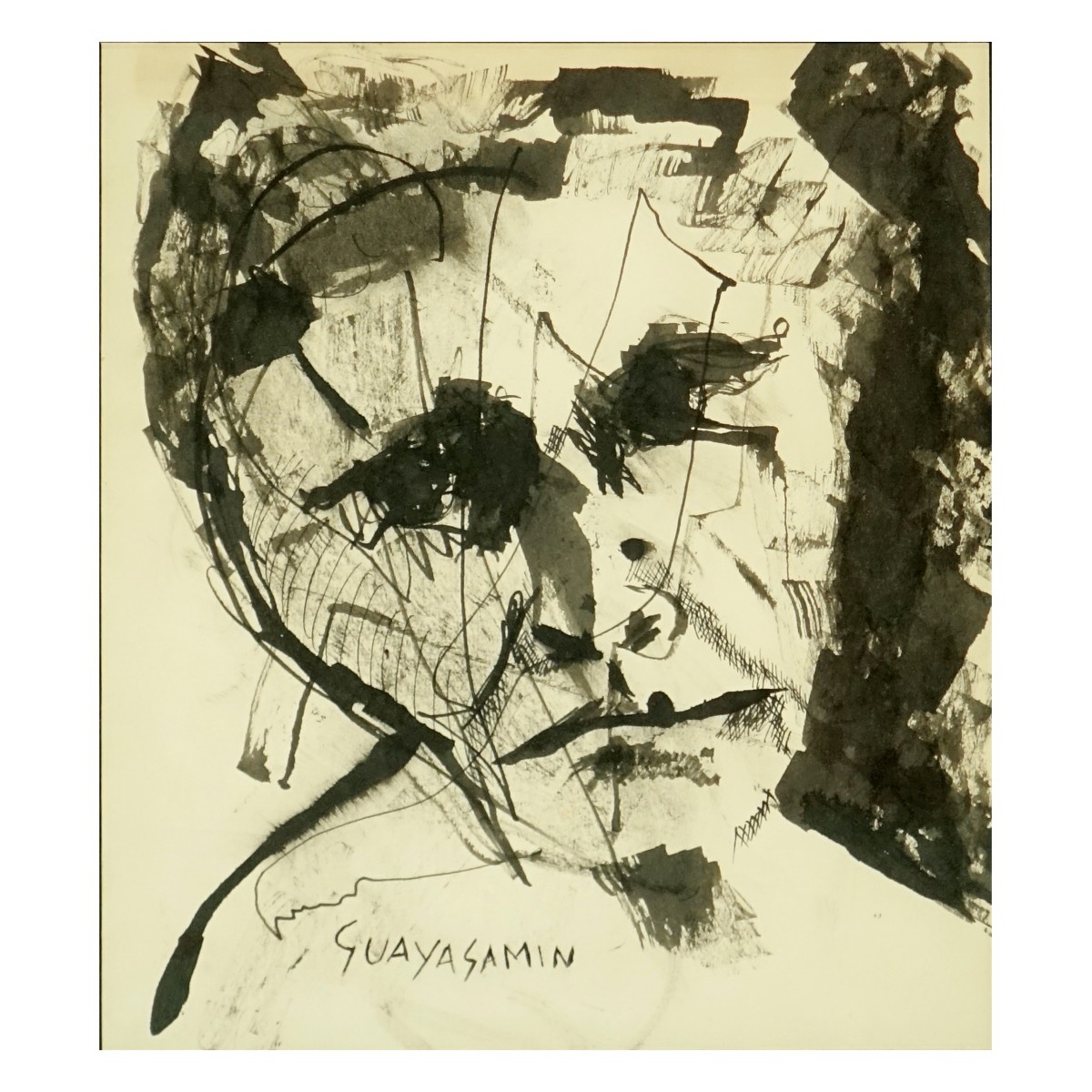 After: Oswaldo Guayasamin (1919-1999) Ink Drawing