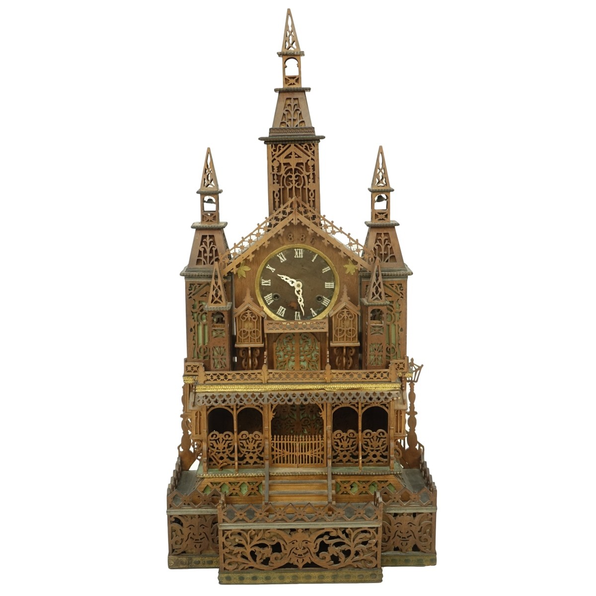 Antique Victorian Gingerbread House Clock