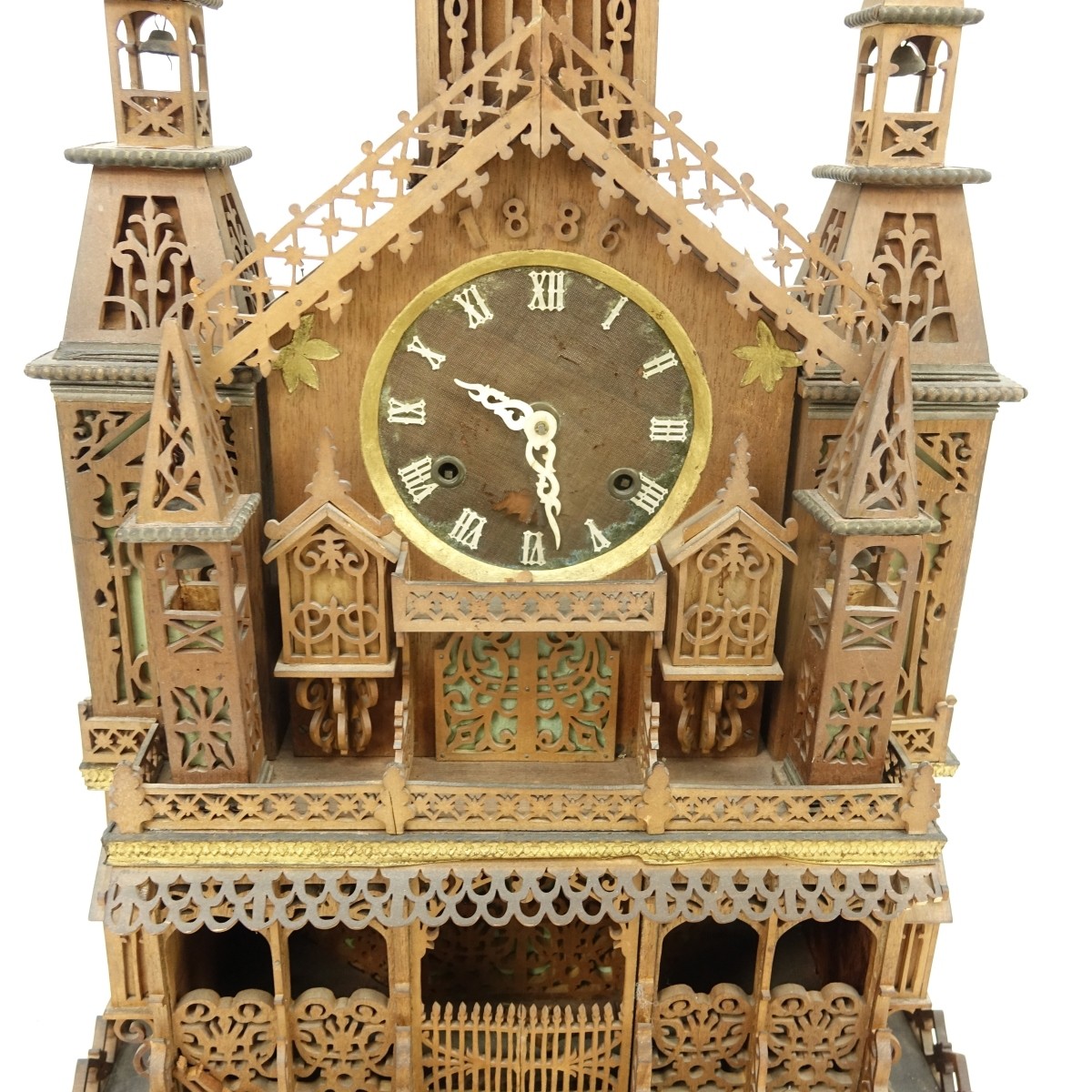 Antique Victorian Gingerbread House Clock