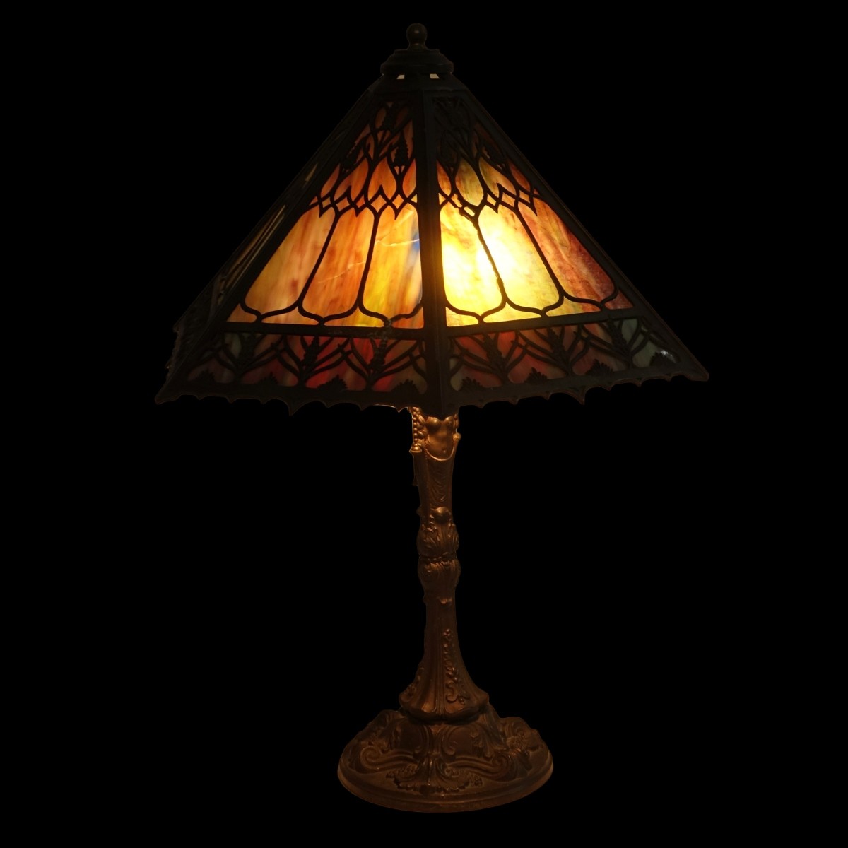 H.A. Best & Company Slag Glass Lamp