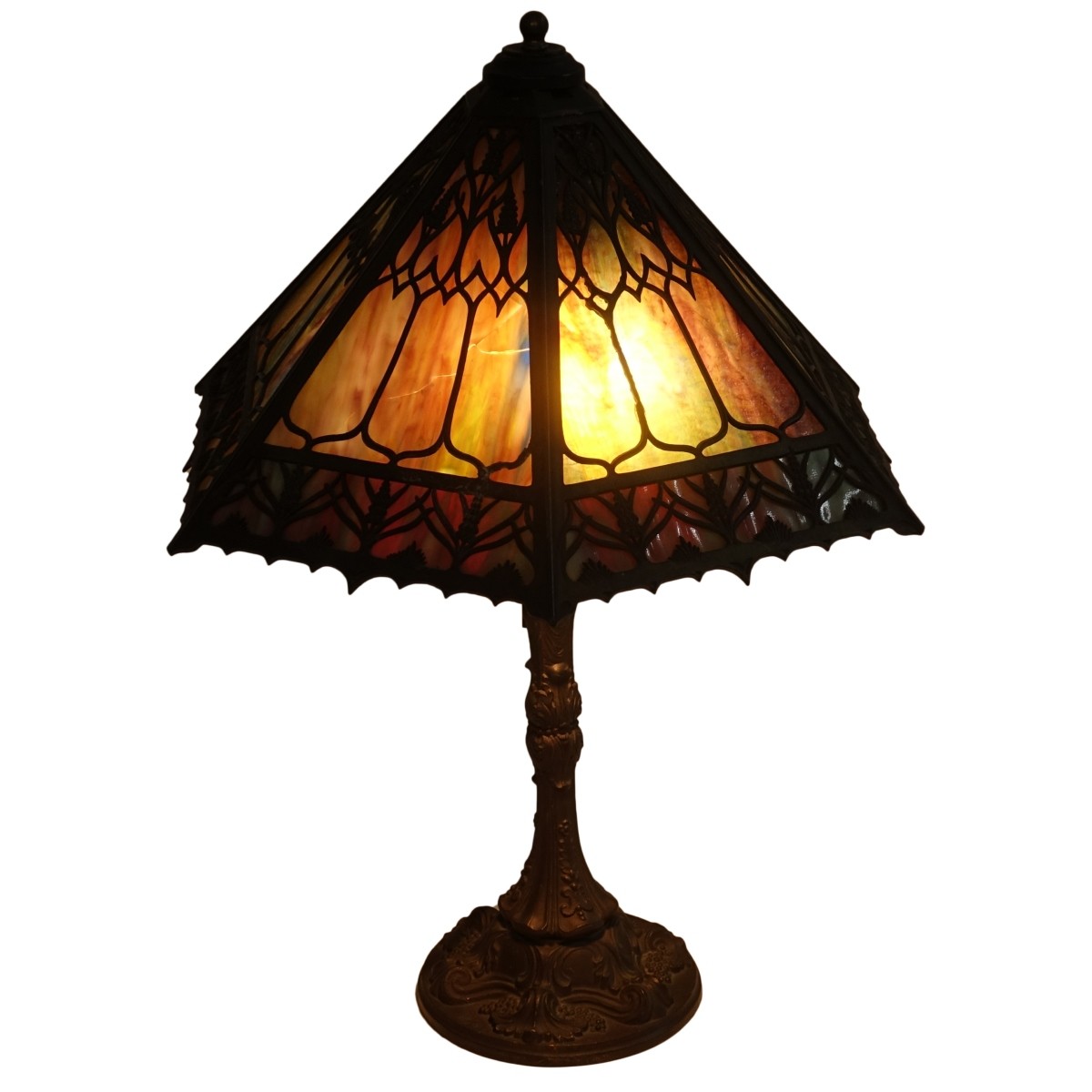 H.A. Best & Company Slag Glass Lamp