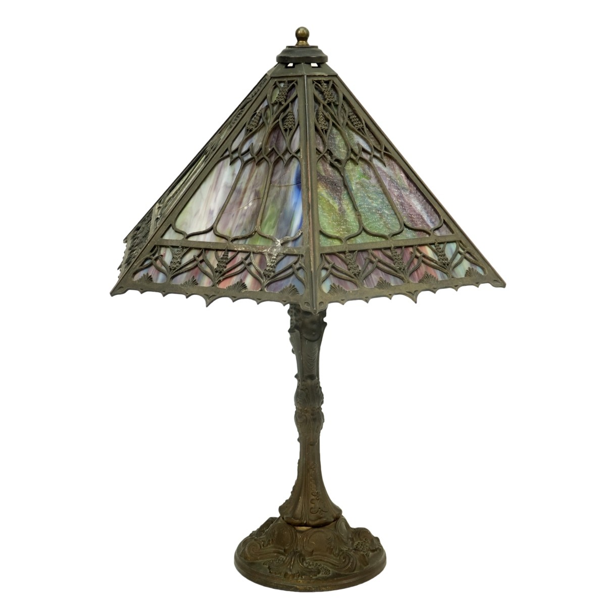 H.A. Best & Company Slag Glass Lamp