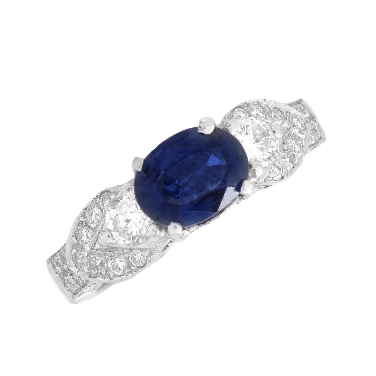 1.20ct Sapphire, Diamond and 18K Ring