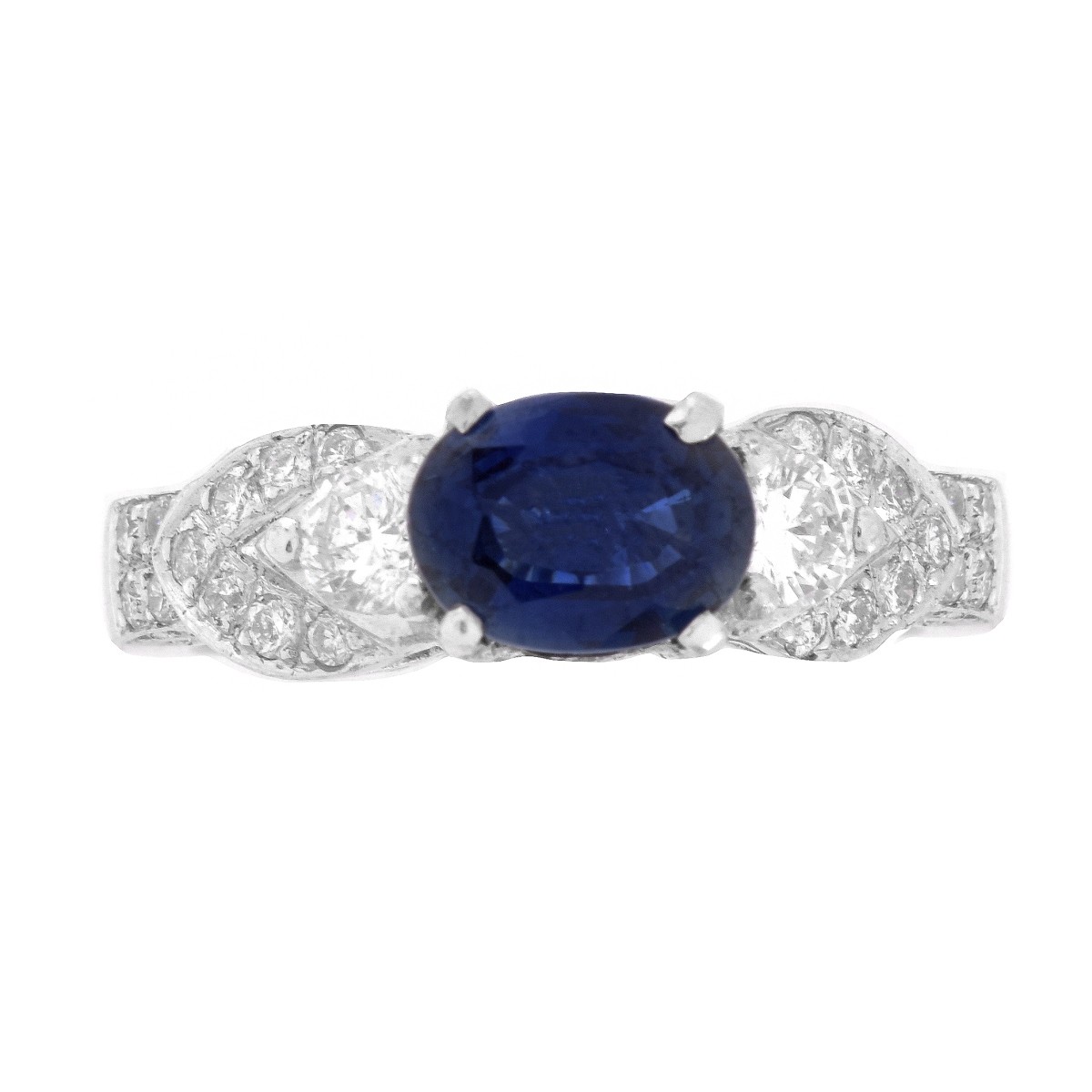 1.20ct Sapphire, Diamond and 18K Ring