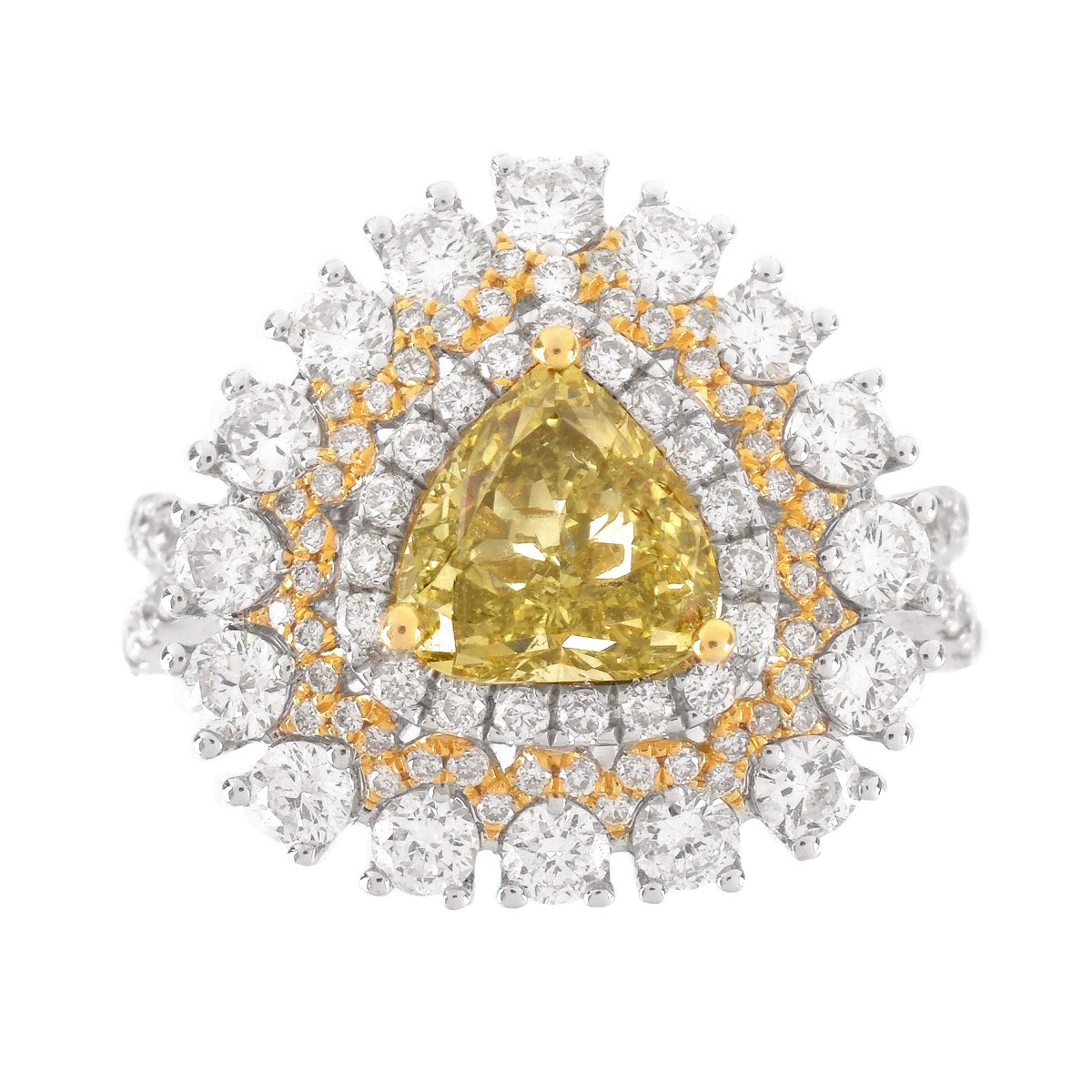 1.54ct Fancy Yellow Diamond and 18K Ring