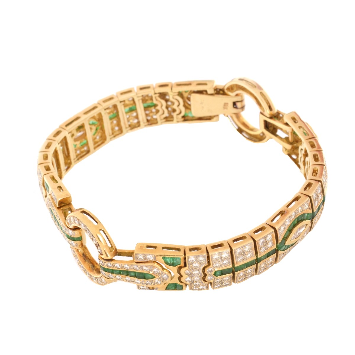 Diamond, Emerald and 18K Bracelet