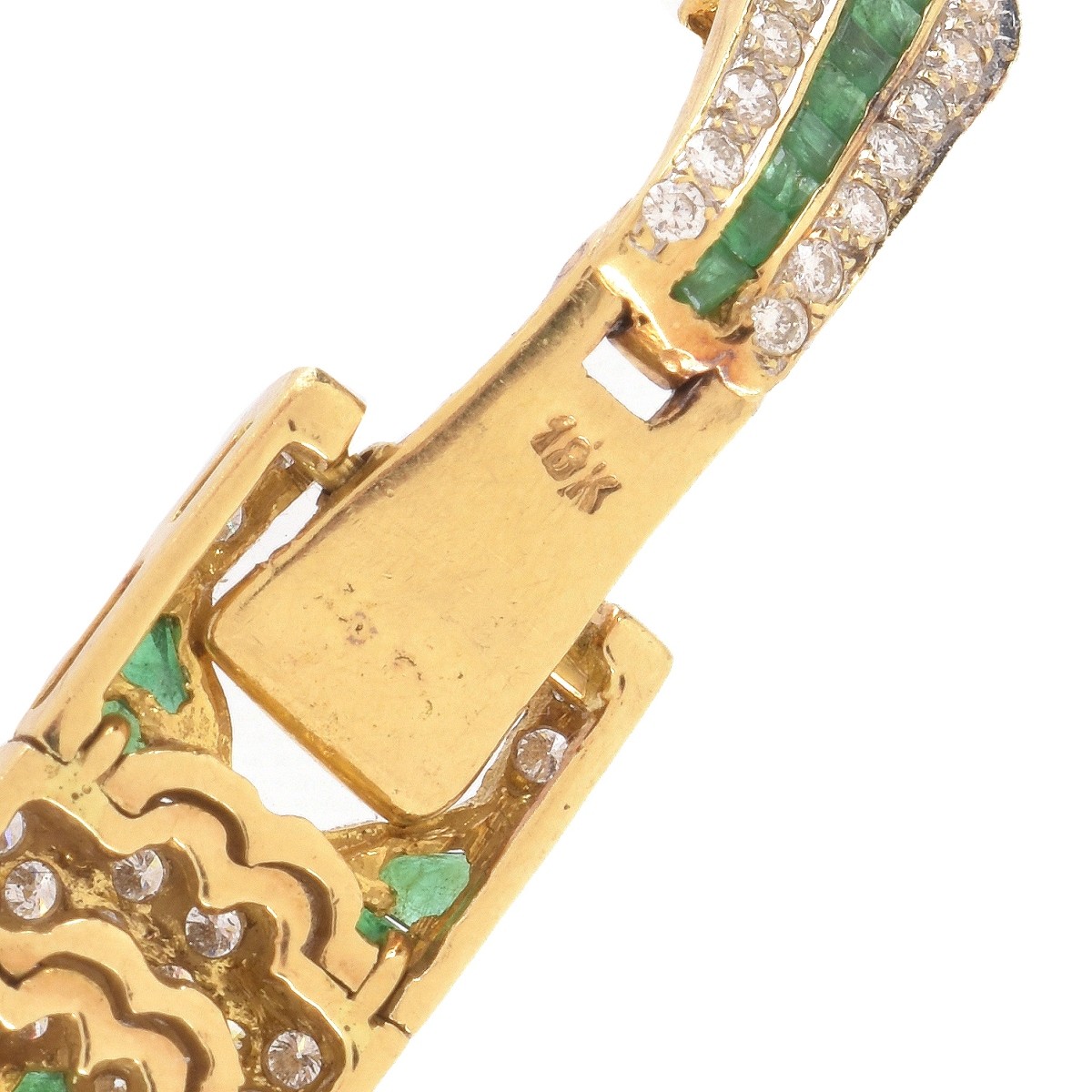 Diamond, Emerald and 18K Bracelet