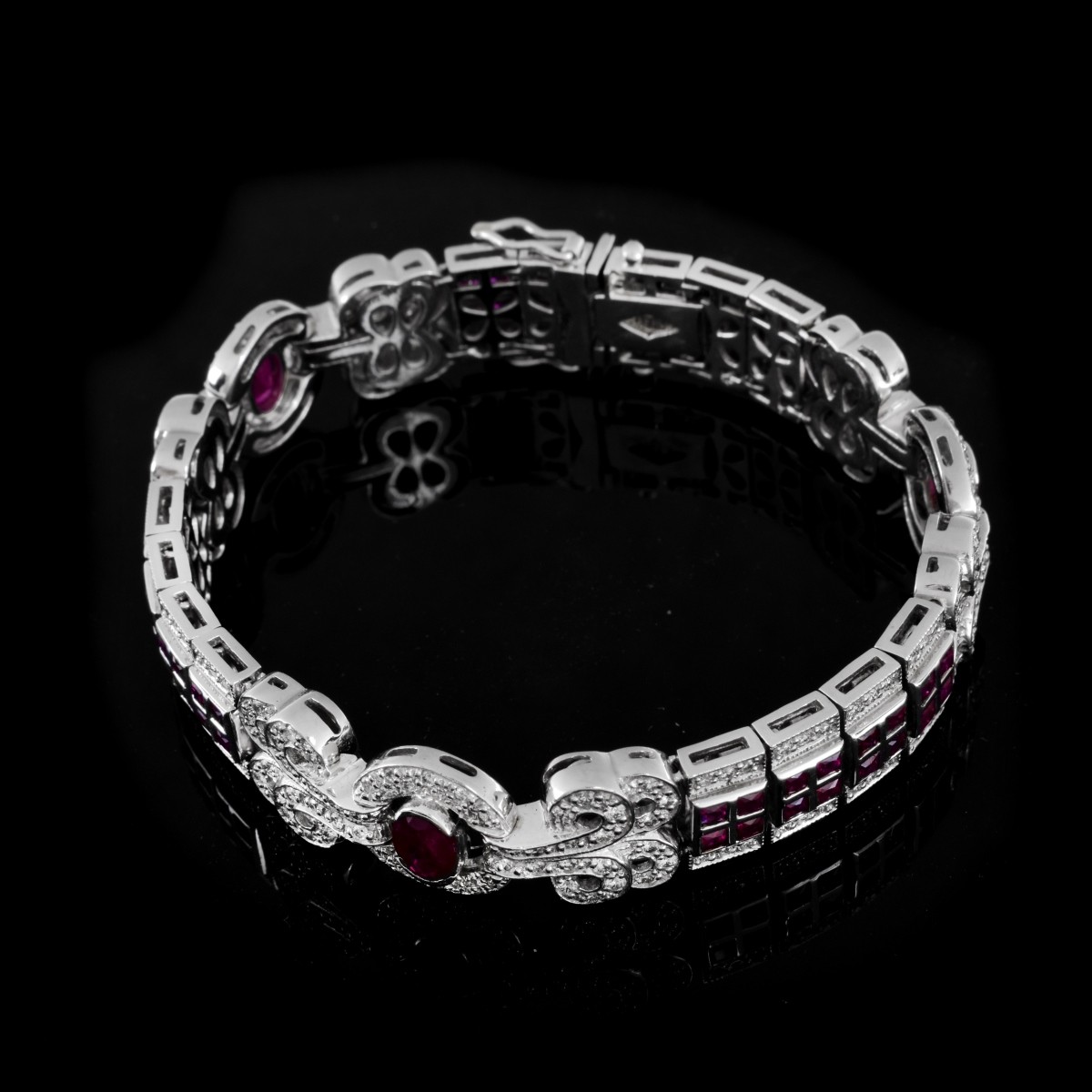 Vintage Ruby, Diamond and 18K Bracelet