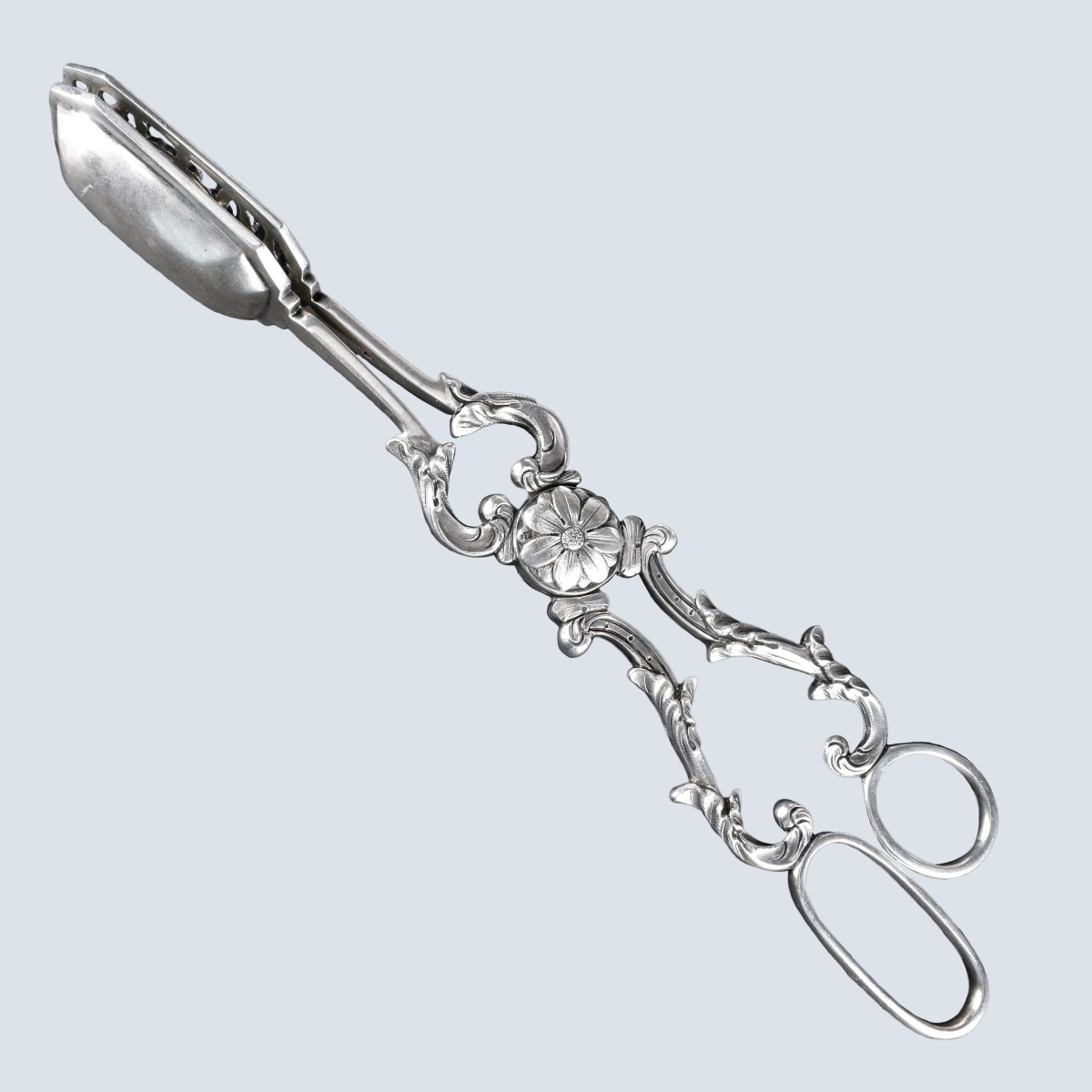 18/19th C. European Silver Ornate Serving Tongs