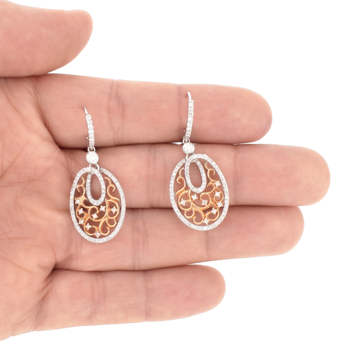 Diamond and 18K Earrings