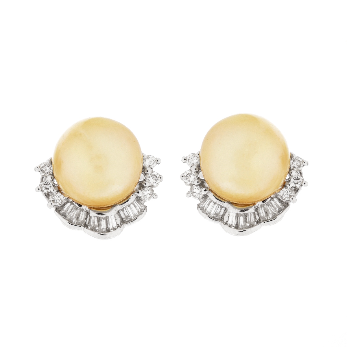 Pearl, Diamond and 18K Earrings