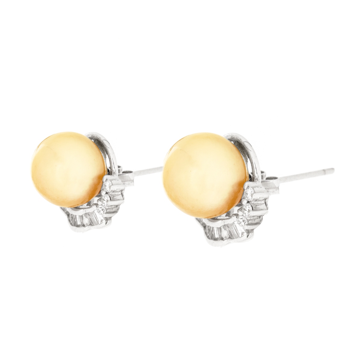 Pearl, Diamond and 18K Earrings