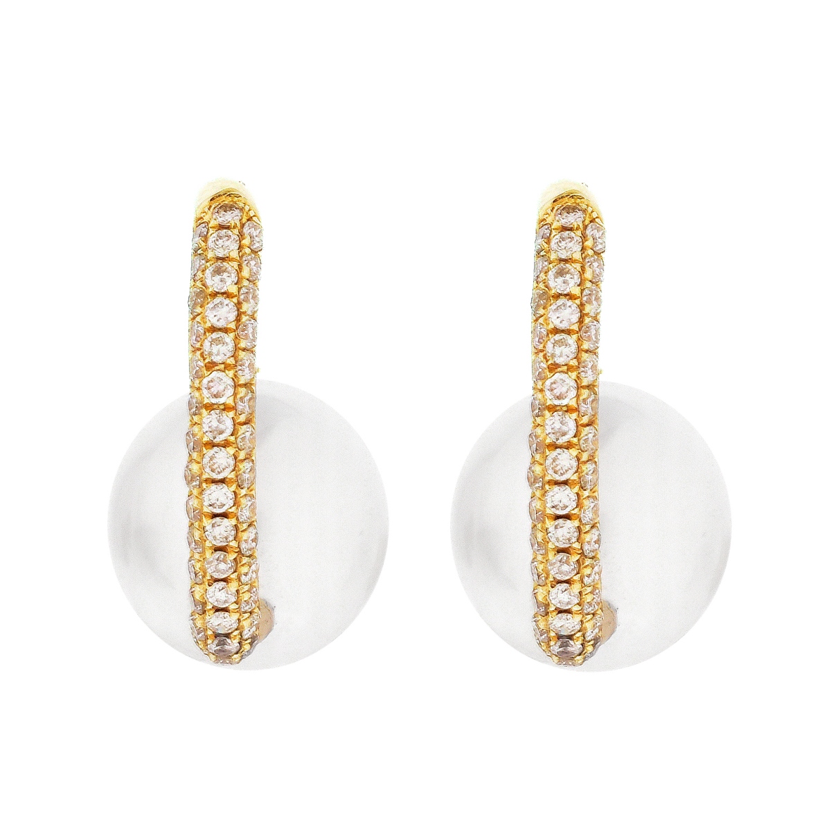 Pearl, Diamond and 14K Earrings