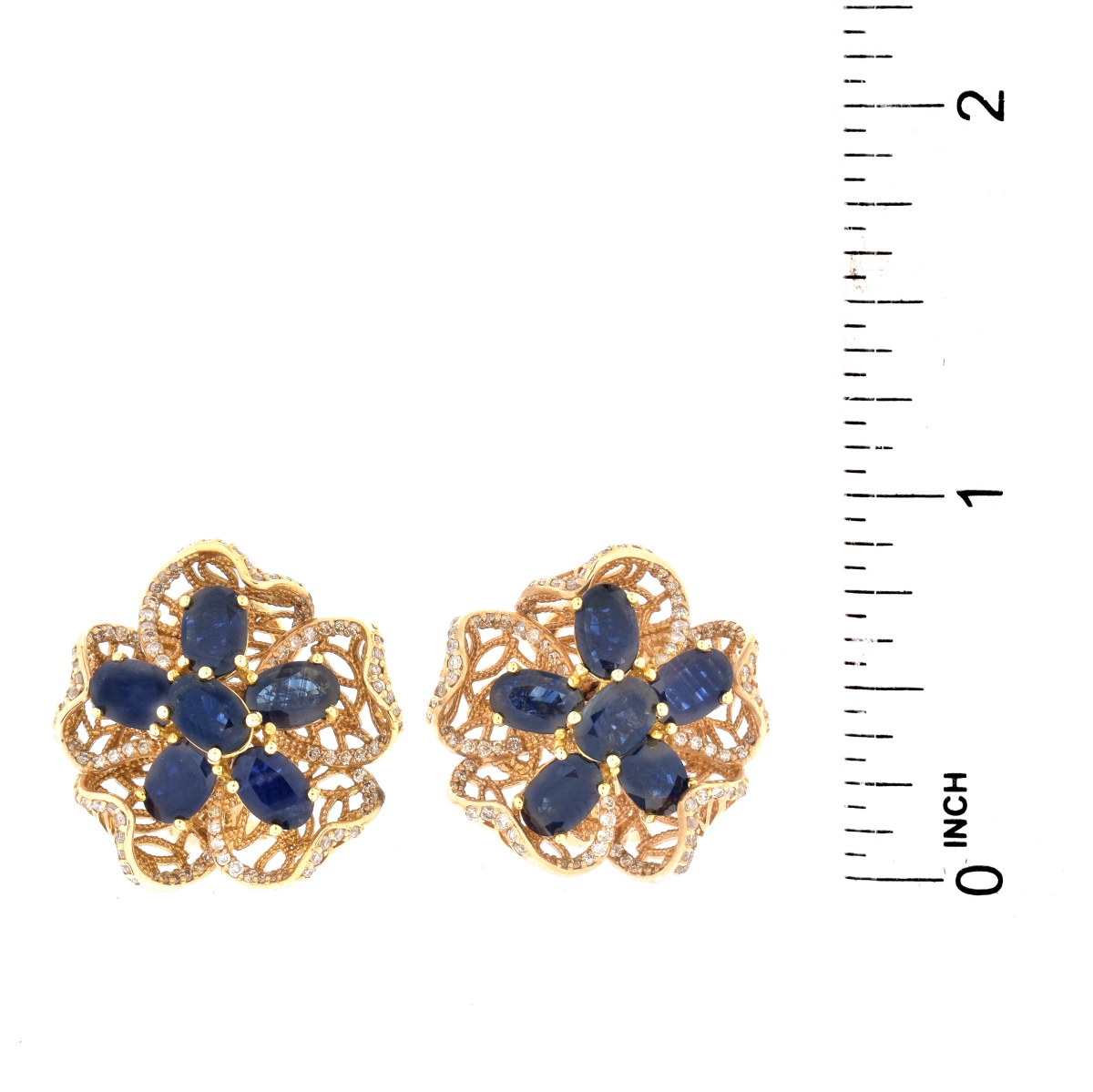 Sapphire, Diamond and 18K Earrings