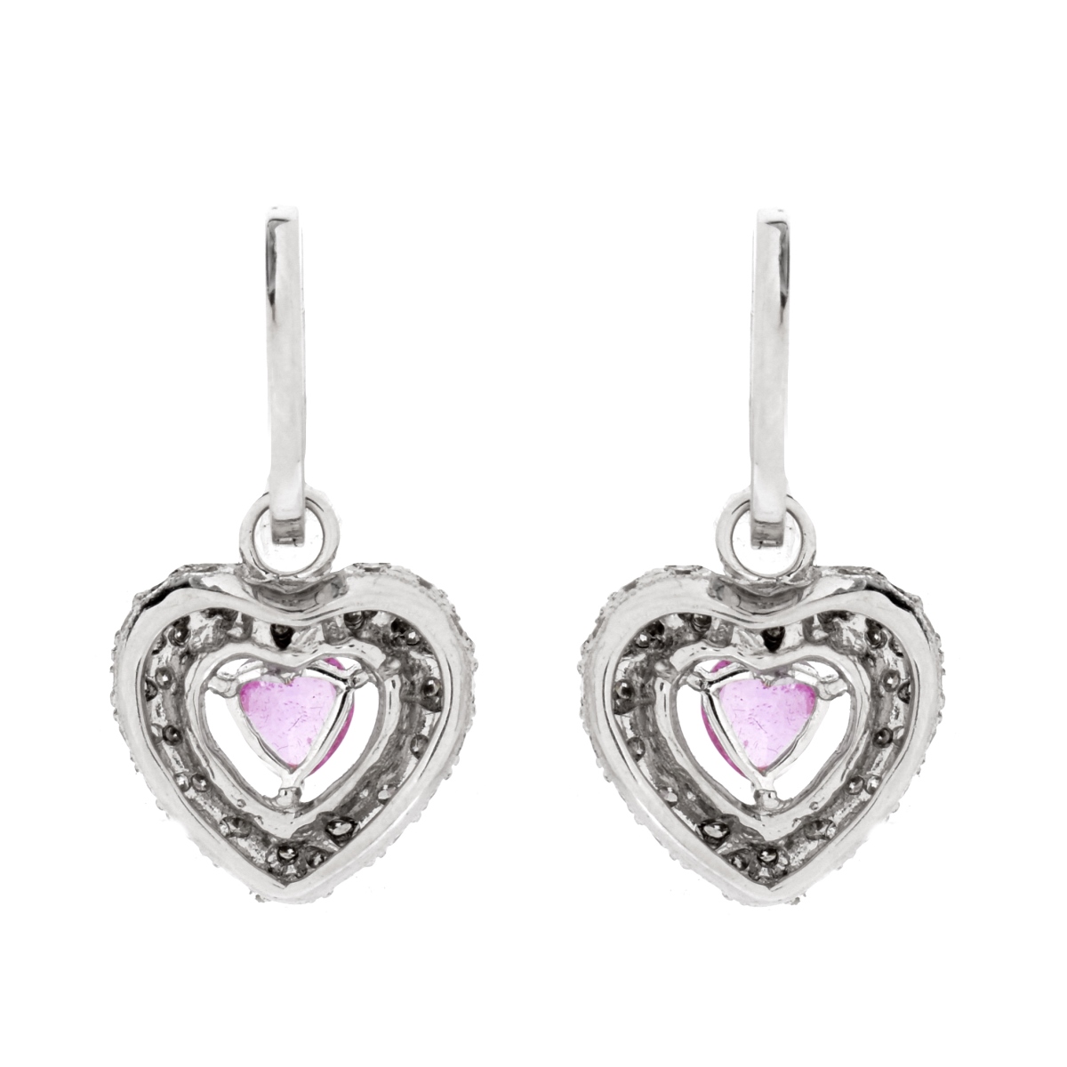 Diamond, Pink Sapphire and 18K Earrings