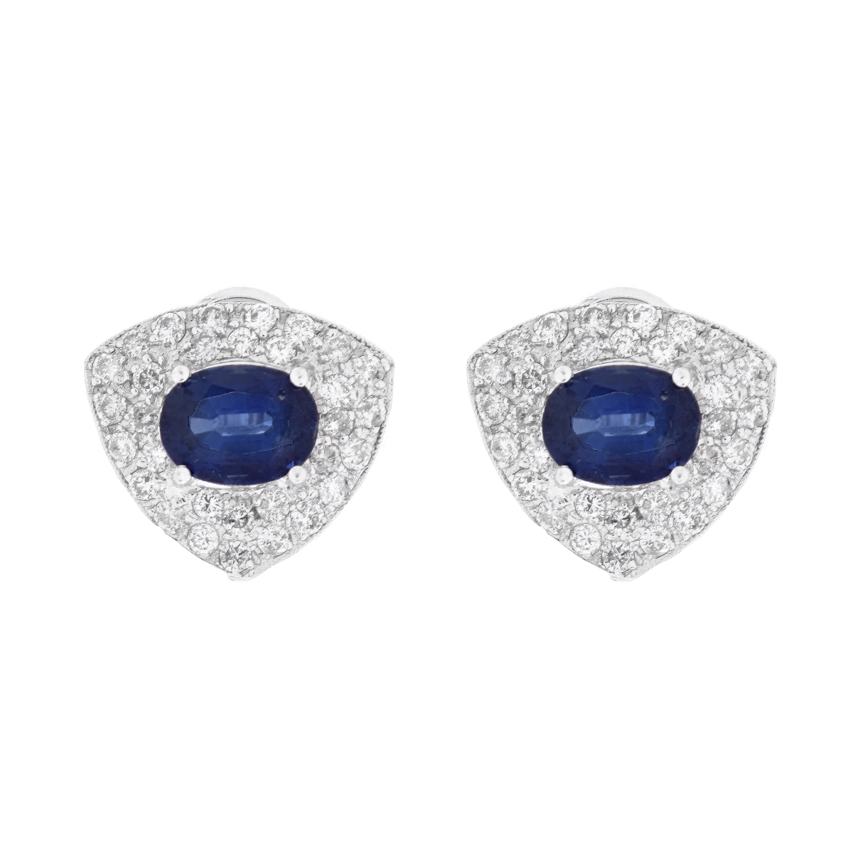 Sapphire, Diamond and 18K Earrings