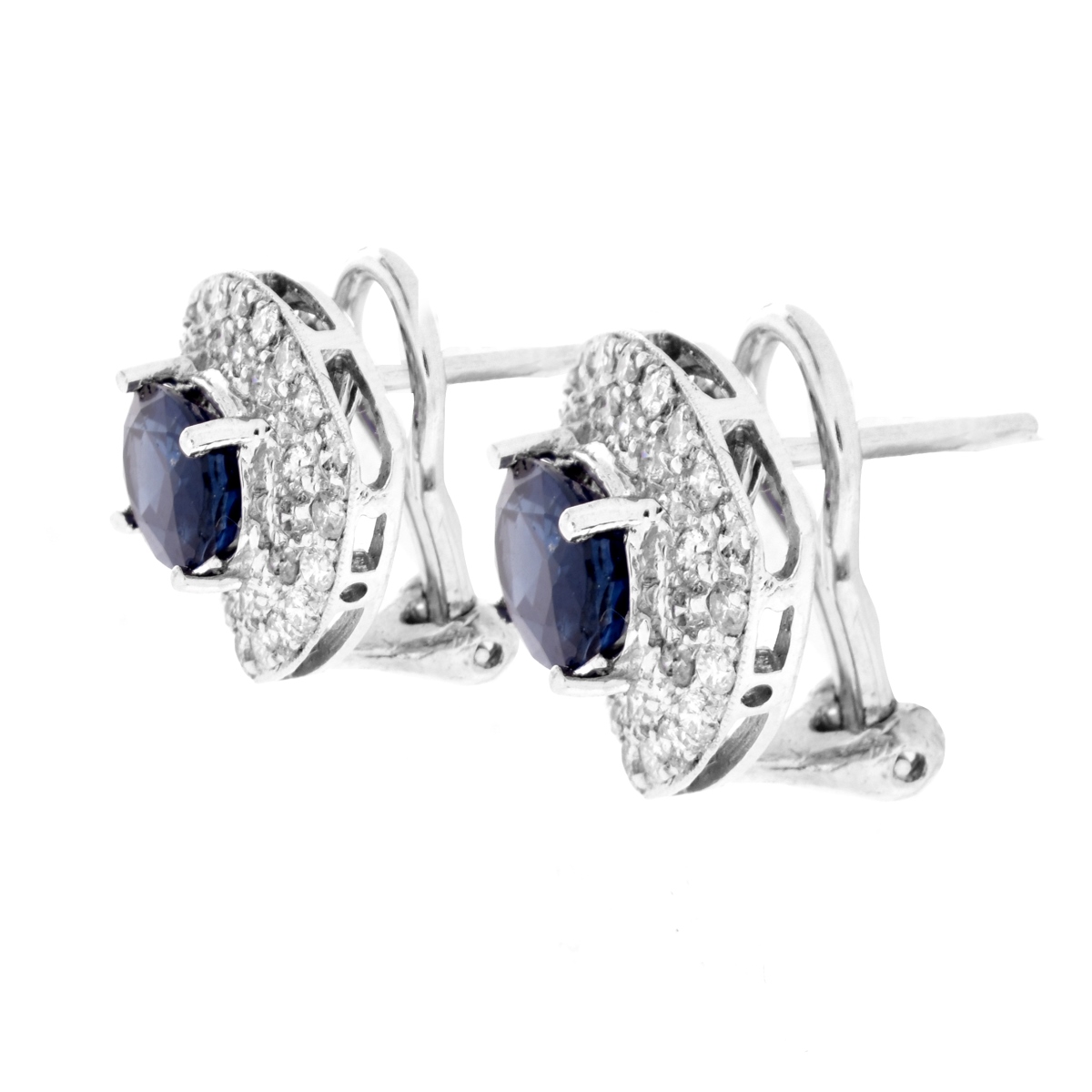 Sapphire, Diamond and 18K Earrings