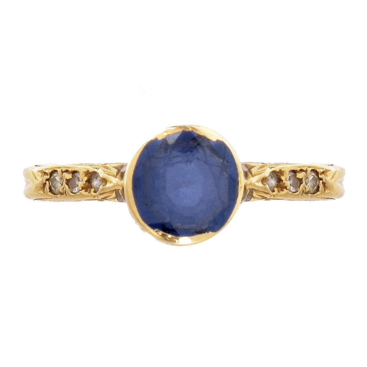 Antique Burma Sapphire and 18K Ring