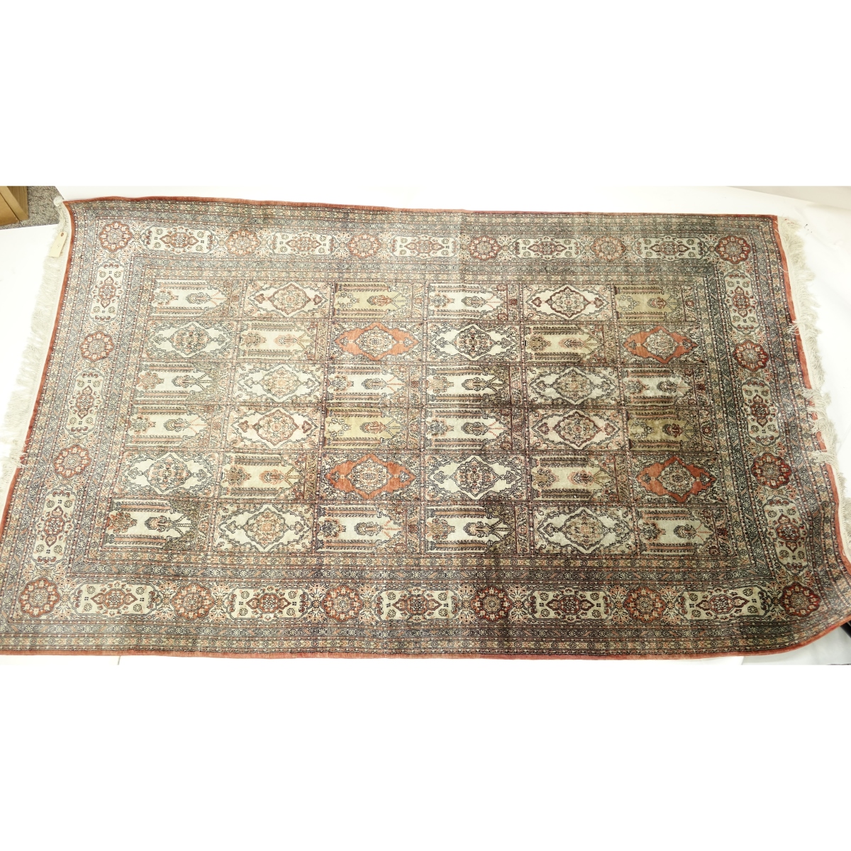 Mid Century Silk and Wool Persian Rug