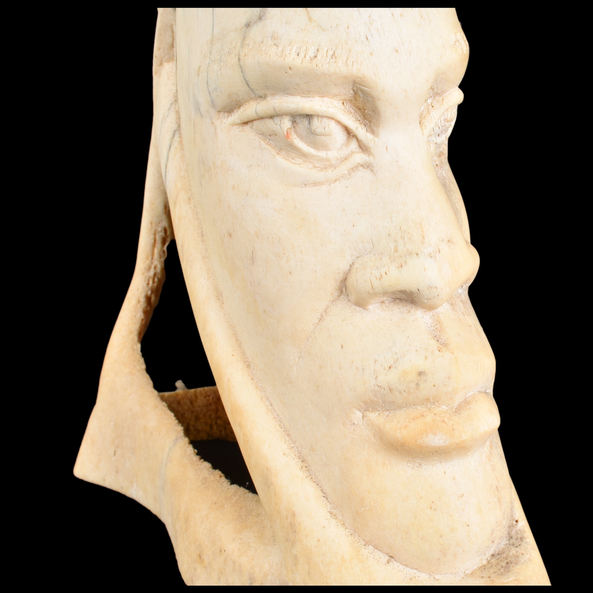 African Carved Bone Bust Sculpture
